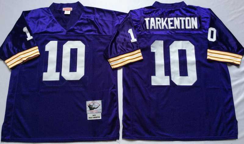 Vikings 10 Fran Tarkenton Purple M&N Throwback Jersey->nfl m&n throwback->NFL Jersey